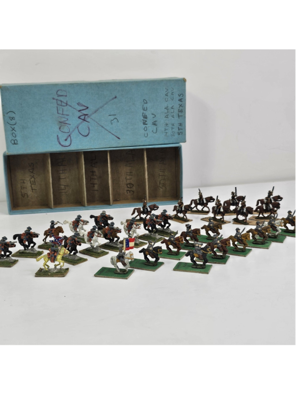 Vintage Hand Painted Lead Civil War Cavalry Miniatures Lot Confederate Figures